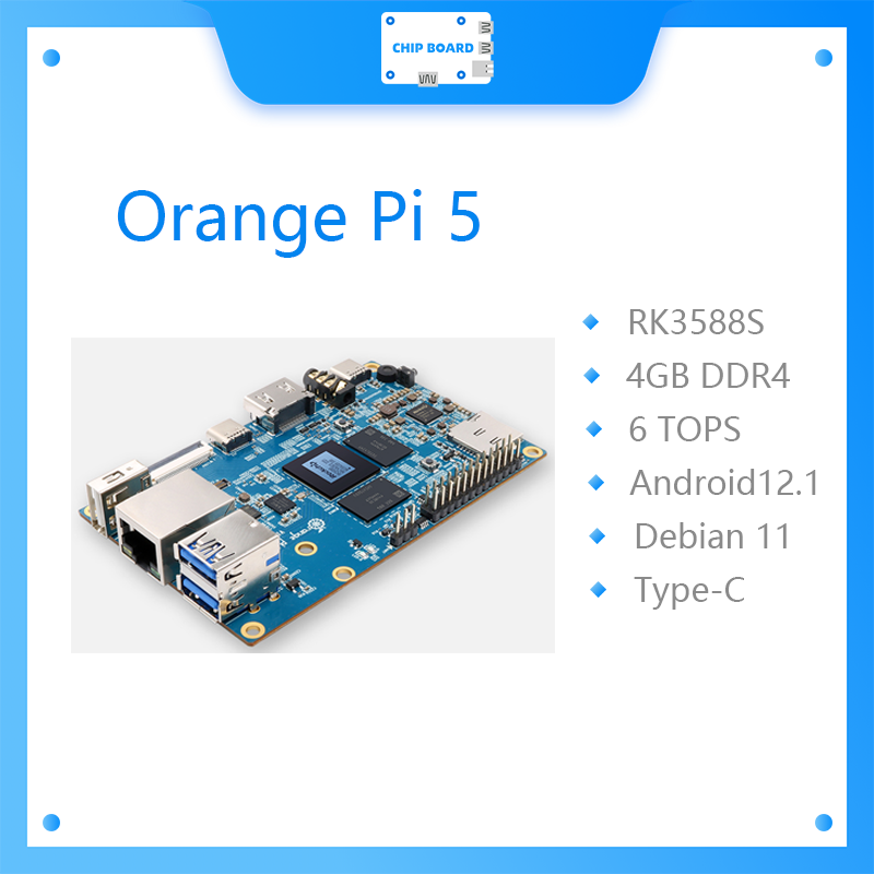 Gigabit Network Card - Оранжевый Pi 5 4 Гб RK3588S,
